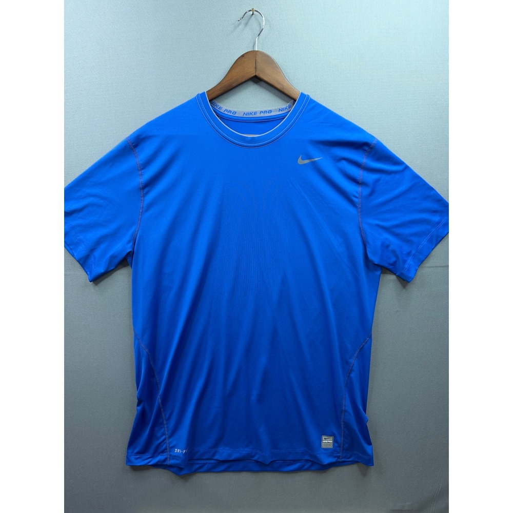 Nike Pro Dri-FIT T-Shirt Mens Blue Short Sleeve Athletic Training XXL‎